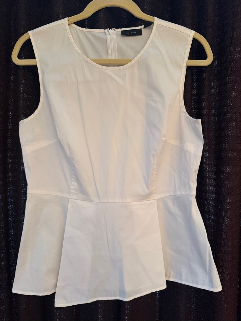 Halogen White Sleeveless Peplum Blouse